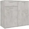 Image de Buffet avec 2 Portes & 1 Tiroir Gris BÃ©ton 80x36x75 cm Bois ComposÃ©