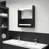 Image de vidaXL Armoire de salle de bain Ã  miroir LED noir 50x14x60 cm