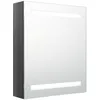 Image de vidaXL Armoire de salle de bain Ã  miroir LED Gris brillant 50x14x60 cm