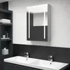Image de vidaXL Armoire de salle de bain Ã  miroir LED gris bÃ©ton 50x13x70 cm