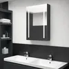 Image de vidaXL Armoire de salle de bain Ã  miroir LED noir brillant 50x13x70 cm