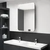 Image de vidaXL Armoire de salle de bain Ã  miroir LED noir brillant 60x11x80 cm