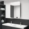 Image de vidaXL Armoire de salle de bain Ã  miroir LED gris brillant 60x11x80 cm