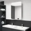 Image de vidaXL Armoire de salle de bain Ã  miroir LED blanc et chÃªne 60x11x80cm