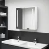 Image de vidaXL Armoire de salle de bain Ã  miroir LED Blanc brillant 62x14x60cm