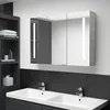 Image de vidaXL Armoire de salle de bain Ã  miroir LED Gris bÃ©ton 89x14x62 cm