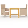 Image de Vidaxl Ensemble De Salle Ã Manger De Jardin 3 Pcs Beige