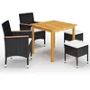 Image de Vidaxl Ensemble De Salle Ã Manger De Jardin 5 Pcs Noir