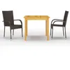 Image de Vidaxl Ensemble De Salle Ã Manger De Jardin 3 Pcs Marron