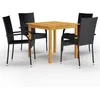 Image de Vidaxl Ensemble De Salle Ã Manger De Jardin 5 Pcs Noir