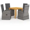 Image de Vidaxl Ensemble De Salle Ã Manger De Jardin 5 Pcs Gris