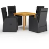 Image de Vidaxl Ensemble De Salle Ã Manger De Jardin 5 Pcs Noir