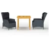 Image de Vidaxl Ensemble De Salle Ã Manger De Jardin 3 Pcs Gris FoncÃ©