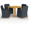 Image de Vidaxl Ensemble De Salle Ã Manger De Jardin 5 Pcs Gris FoncÃ©
