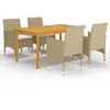 Image de Vidaxl Ensemble De Salle Ã Manger De Jardin 5 Pcs Beige