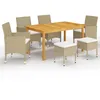 Image de Vidaxl Ensemble De Salle Ã Manger De Jardin 7 Pcs Beige