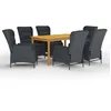 Image de Vidaxl Ensemble De Salle Ã Manger De Jardin 7 Pcs Gris FoncÃ©