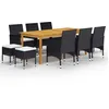 Image de Vidaxl Ensemble De Salle Ã Manger De Jardin 11 Pcs Noir