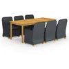 Image de Vidaxl Ensemble De Salle Ã Manger De Jardin 7 Pcs Gris FoncÃ©