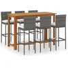 Image de vidaXL Ensemble de bar de jardin 7 pcs avec coussins Gris