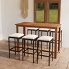 Image de Vidaxl Ensemble De Bar De Jardin Avec Coussins 7 Pcs Marron