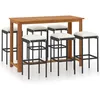 Image de vidaXL Ensemble de bar de jardin avec coussins 7 pcs Noir