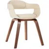 Image de vidaXL Chaise de salle Ã  manger Blanc Bois courbÃ© et similicuir