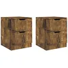 Image de Vidaxl Tables De Chevet 2 Pcs ChÃªne FumÃ© 40x40x50 Cm AgglomÃ©rÃ©