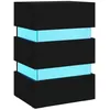 Image de Vidaxl Table De Chevet Ã  Led Noir 45x35x67 Cm AgglomÃ©rÃ©