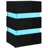 Image de Vidaxl Table De Chevet Ã  Led Noir Brillant 45x35x67 Cm AgglomÃ©rÃ©
