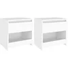 Image de vidaXL Tables de chevet 2 pcs Blanc 40x30x39 cm AgglomÃ©rÃ©