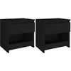 Image de vidaXL Tables de chevet 2 pcs Noir 40x30x39 cm AgglomÃ©rÃ©