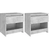 Image de vidaXL Tables de chevet 2 pcs Gris bÃ©ton 40x30x39 cm AgglomÃ©rÃ©