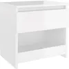 Image de vidaXL Table de chevet Blanc brillant 40x30x39 cm AgglomÃ©rÃ©