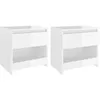 Image de vidaXL Tables de chevet 2 pcs Blanc brillant 40x30x39 cm AgglomÃ©rÃ©