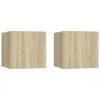Image de vidaXL Meubles TV muraux 2 pcs ChÃªne sonoma 30,5x30x30 cm