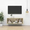 Image de Vidaxl Meuble Tv Mural ChÃªne Sonoma 37x37x107 Cm Bois DâIngÃ©nierie