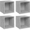 Image de vidaXL Meubles TV 4 pcs Gris bÃ©ton 37x35x37 cm AgglomÃ©rÃ©