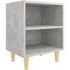 Image de vidaXL Tables de chevet avec pieds en bois 2 pcs Gris bÃ©ton 40x30x50cm