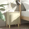 Image de vidaXL Table de chevet avec pieds en bois ChÃªne sonoma 40x30x50 cm