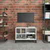 Image de vidaXL Meuble TV avec pieds en mÃ©tal Blanc 69,5x30x50 cm