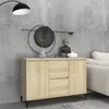 Image de Buffet 104 x 35 x 70 cm ChÃªne Sonoma bois contreplaquÃ© Pieds en mÃ©tal avec tiroirs