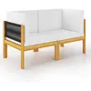 Image de Vidaxl Banc De Jardin Ã 2 Places Avec Coussins Bois D'acacia Massif