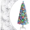 Image de vidaXL Arbre de NoÃ«l artificiel prÃ©-Ã©clairÃ© blanc 240 cm fibre optique