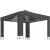 Image de Vidaxl Tonnelle Avec Double Toit Et LumiÃ¨res Led 3x3 M Anthracite