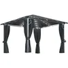 Image de Vidaxl Tonnelle Avec Rideau Et LumiÃ¨res Led 3x3 M Anthracite Aluminium