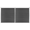 Image de Vidaxl Ensemble De Panneau De ClÃ´ture Wpc 353x186 Cm Noir