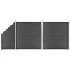 Image de vidaXL Ensemble de panneau de clÃ´ture WPC 446x(105-186) cm Noir