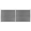 Image de vidaXL Ensemble de panneau de clÃ´ture WPC 353x146 cm Gris