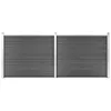 Image de vidaXL Ensemble de panneau de clÃ´ture WPC 353x146 cm Noir